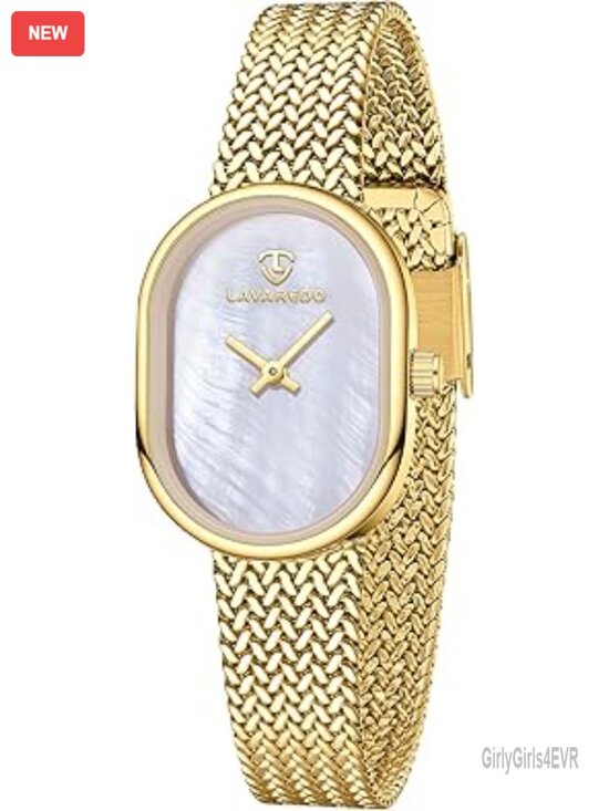 Women\'s Oval Mother of Pearl Dial Watch with Mesh Steel Bracelet, Quartz main image 7